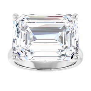 Platinum 16x12 mm Emerald Ring Mounting – image 5