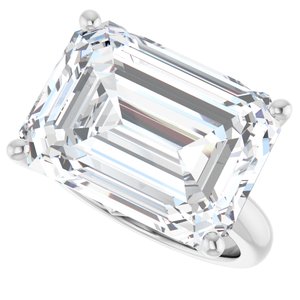 14K X1 White Gold 16x12 mm Emerald Ring Mounting – image 8