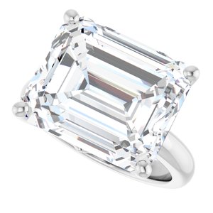 Sterling Silver 14x12 mm Emerald Ring Mounting – image 8