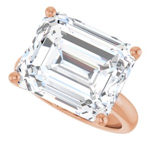 10K Rose Gold 14x12 mm Emerald Ring Mounting – image 8