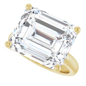 10K Yellow Gold 14x12 mm Emerald Ring Mounting – image 8