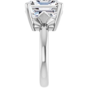 18K Palladium White Gold 14x12 mm Emerald Ring Mounting – image 7