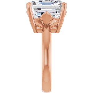 18K Rose Gold 14x12 mm Emerald Ring Mounting – image 7