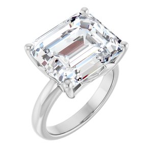 18K Palladium White Gold 14x12 mm Emerald Ring Mounting