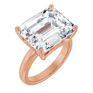 18K Rose Gold 14x12 mm Emerald Ring Mounting