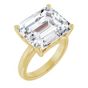 18K Yellow Gold 14x12 mm Emerald Ring Mounting