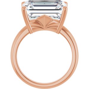 18K Rose Gold 14x12 mm Emerald Ring Mounting – image 3