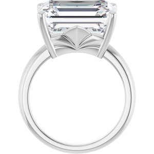 14K X1 White Gold 14x12 mm Emerald Ring Mounting – image 3