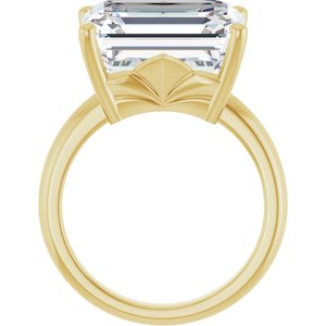 18K Yellow Gold 14x12 mm Emerald Ring Mounting – image 3