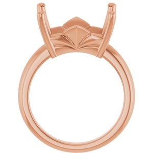 14K Rose Gold 14x12 mm Emerald Ring Mounting – image 4