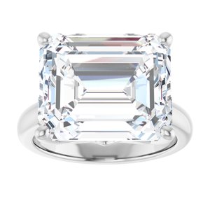 18K Palladium White Gold 14x12 mm Emerald Ring Mounting – image 5