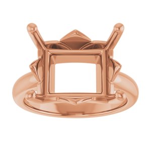 10K Rose Gold 14x12 mm Emerald Ring Mounting – image 6