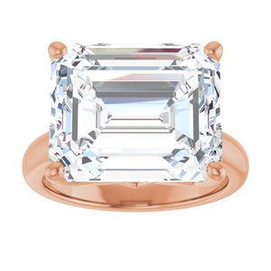 18K Rose Gold 14x12 mm Emerald Ring Mounting – image 5
