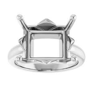 18K White Gold 14x12 mm Emerald Ring Mounting – image 6