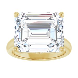 18K Yellow Gold 14x12 mm Emerald Ring Mounting – image 5