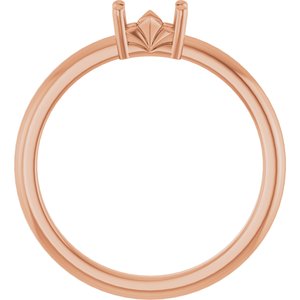 10K Rose Gold 5x3 mm Emerald Ring Mounting – image 4