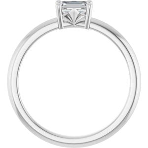 10K White Gold 5x3 mm Emerald Ring Mounting – image 3