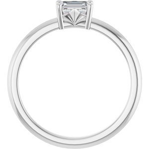 18K X1 White Gold 5x3 mm Emerald Ring Mounting – image 3
