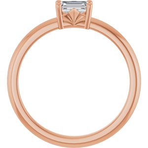 18K Rose Gold 5x3 mm Emerald Ring Mounting – image 3