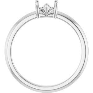 18K White Gold 5x3 mm Emerald Ring Mounting – image 4
