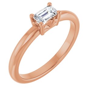 18K Rose Gold 5x3 mm Emerald Ring Mounting