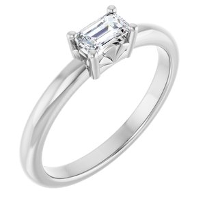 Sterling Silver 5x3 mm Emerald Ring Mounting