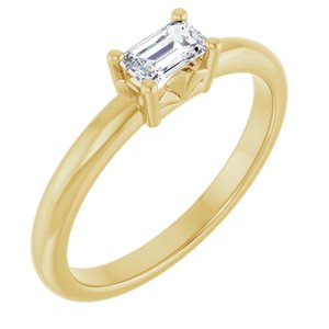 14K Yellow Gold 5x3 mm Emerald Ring Mounting
