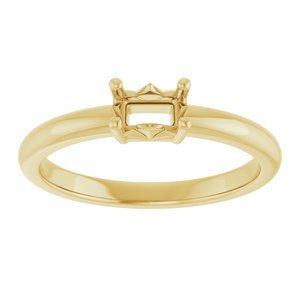14K Yellow Gold 5x3 mm Emerald Ring Mounting – image 6