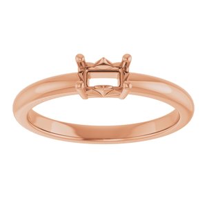 10K Rose Gold 5x3 mm Emerald Ring Mounting – image 6
