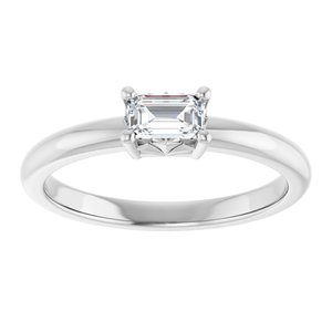 14K X1 White Gold 5x3 mm Emerald Ring Mounting – image 5