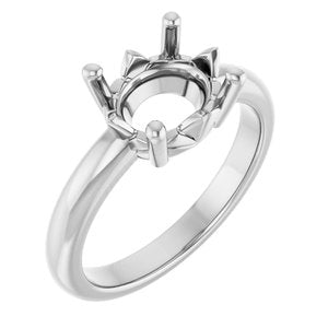 14K White Gold 10x8 mm Oval Ring Mounting – image 2