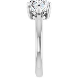18K Palladium White Gold 10x8 mm Oval Ring Mounting – image 7