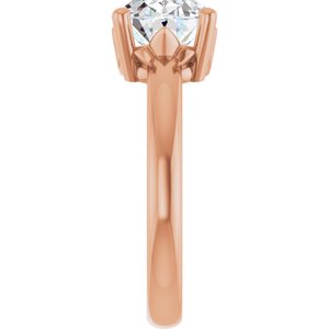 18K Rose Gold 10x8 mm Oval Ring Mounting – image 7