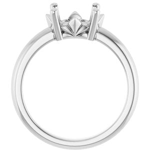 18K Palladium White Gold 10x8 mm Oval Ring Mounting – image 4