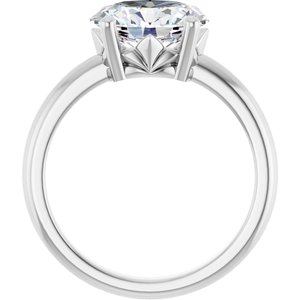 18K White Gold 10x8 mm Oval Ring Mounting – image 3