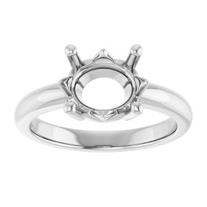 18K Palladium White Gold 10x8 mm Oval Ring Mounting – image 6