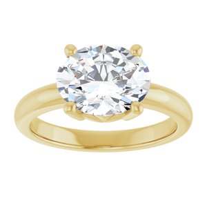 10K Yellow Gold 10x8 mm Oval Ring Mounting – image 5