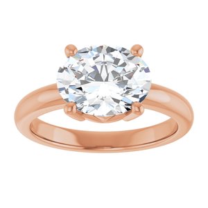 18K Rose Gold 10x8 mm Oval Ring Mounting – image 5