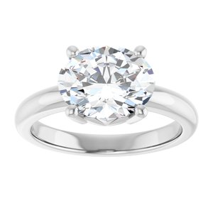 Platinum 10x8 mm Oval Ring Mounting – image 5