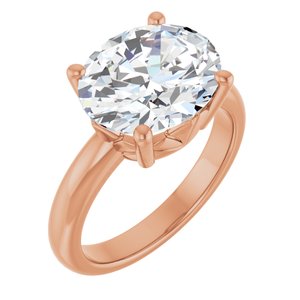 10K Rose Gold 12x10 mm Oval Ring Mounting