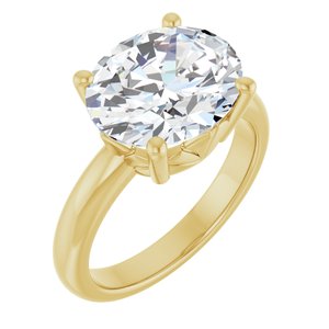 14K Yellow Gold 12x10 mm Oval Ring Mounting