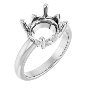 18K White Gold 12x10 mm Oval Ring Mounting – image 2