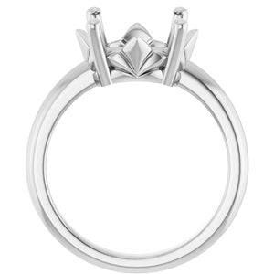 18K Palladium White Gold 12x10 mm Oval Ring Mounting – image 4