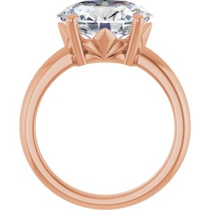 14K Rose Gold 12x10 mm Oval Ring Mounting – image 3