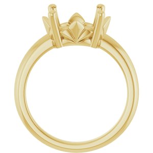 10K Yellow Gold 12x10 mm Oval Ring Mounting – image 4