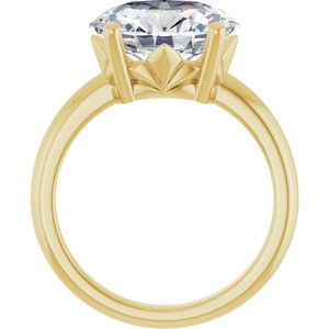 14K Yellow Gold 12x10 mm Oval Ring Mounting – image 3
