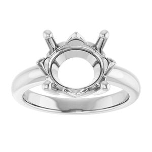 18K Palladium White Gold 12x10 mm Oval Ring Mounting – image 6