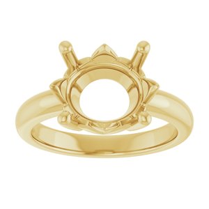 10K Yellow Gold 12x10 mm Oval Ring Mounting – image 6