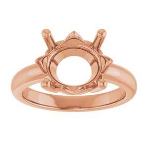 18K Rose Gold 12x10 mm Oval Ring Mounting – image 6