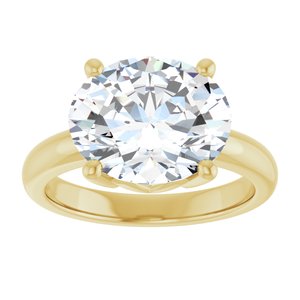 10K Yellow Gold 12x10 mm Oval Ring Mounting – image 5